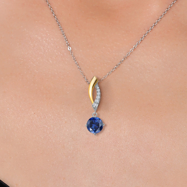 Pendant in 925 Sterling Silver and 10K Yellow Gold