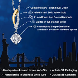 Pendant in 925 Sterling Silver and 10K Yellow Gold