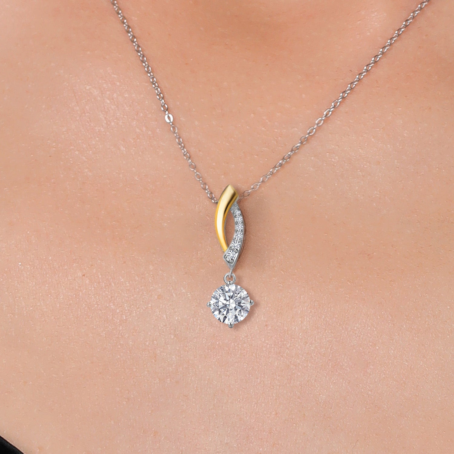 Pendant in 925 Sterling Silver and 10K Yellow Gold