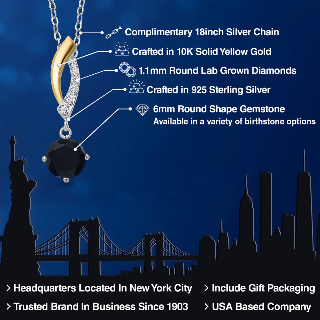 Pendant in 925 Sterling Silver and 10K Yellow Gold