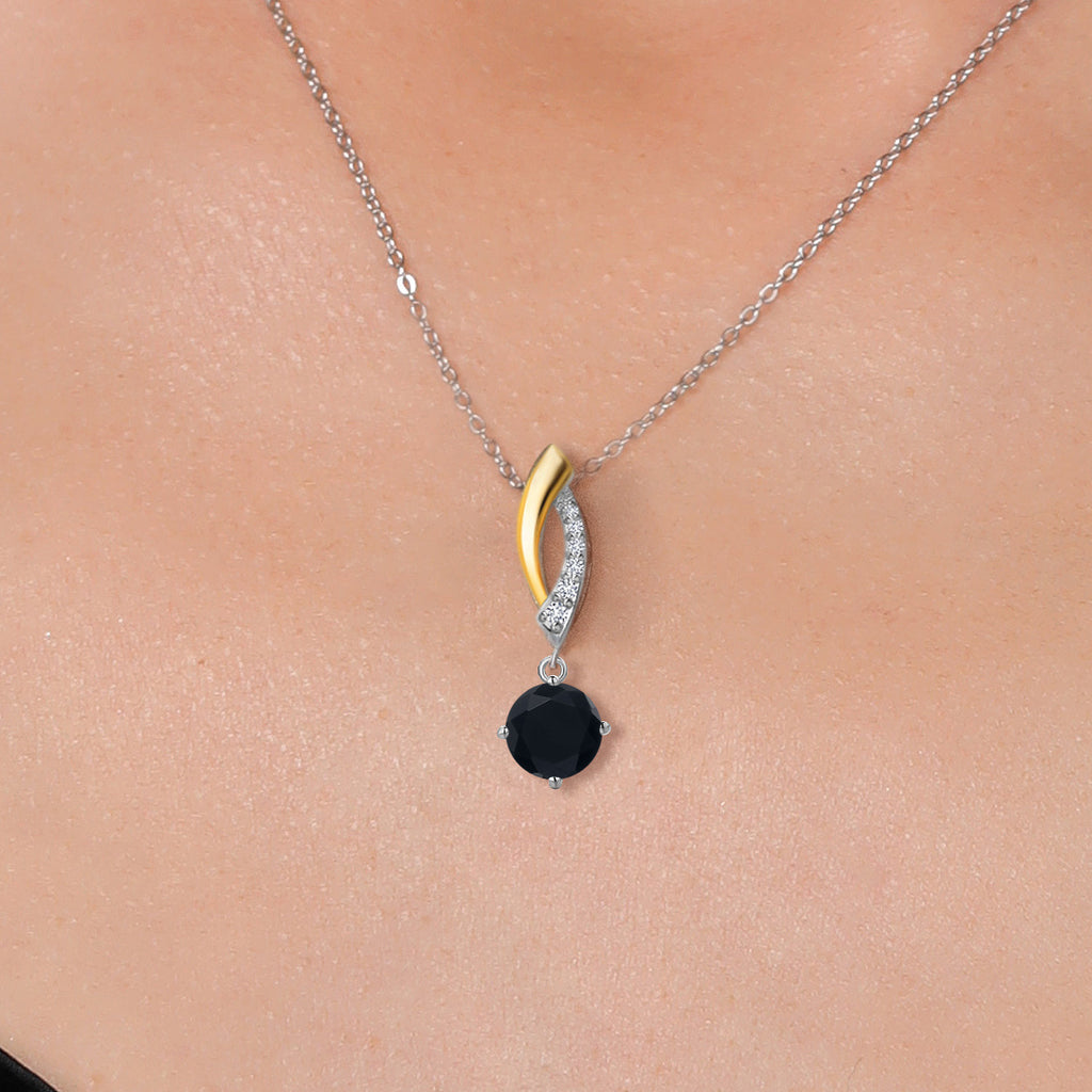 Pendant in 925 Sterling Silver and 10K Yellow Gold