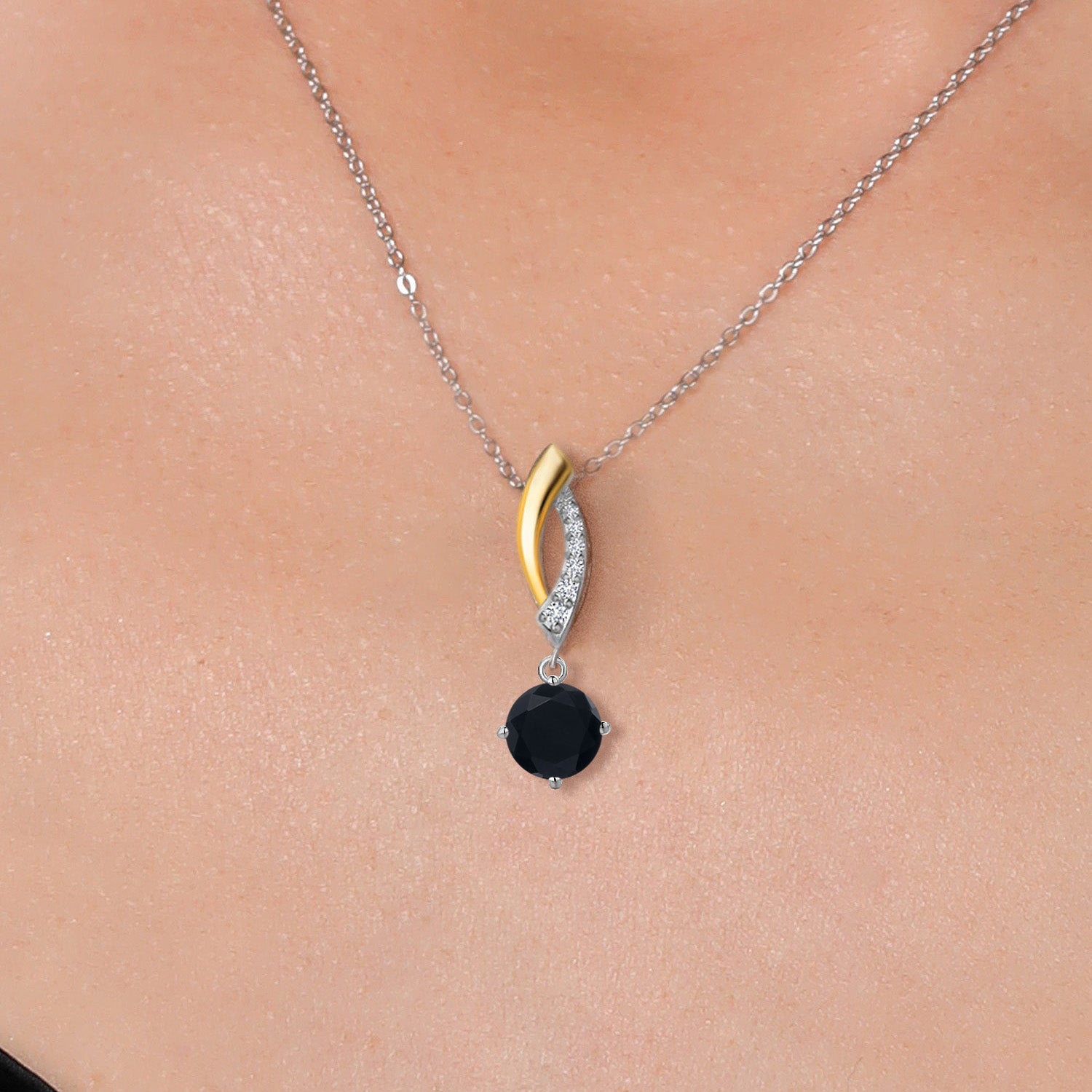 Pendant in 925 Sterling Silver and 10K Yellow Gold