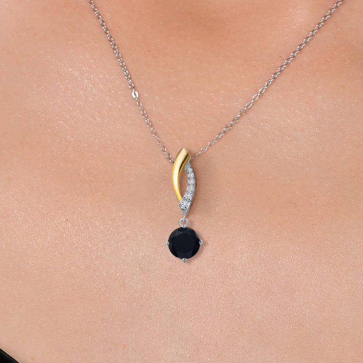 Pendant in 925 Sterling Silver and 10K Yellow Gold