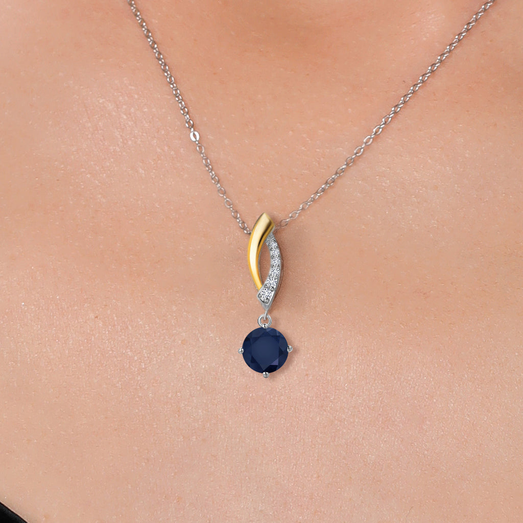 Pendant in 925 Sterling Silver and 10K Yellow Gold