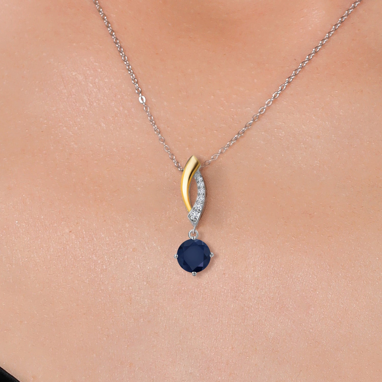 Pendant in 925 Sterling Silver and 10K Yellow Gold