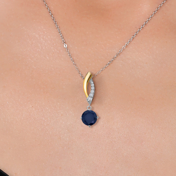 Pendant in 925 Sterling Silver and 10K Yellow Gold