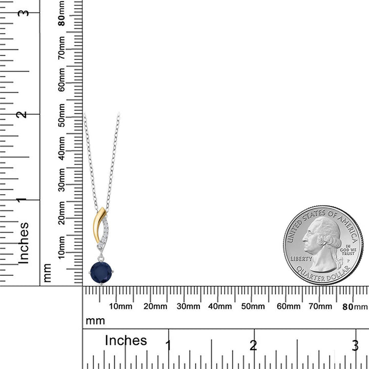 Pendant in 925 Sterling Silver and 10K Yellow Gold