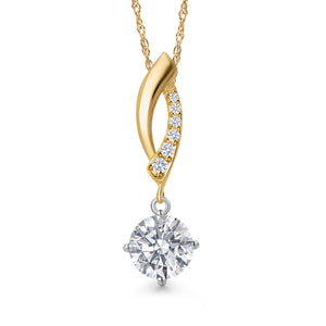 Pendant in 925 Sterling Silver and 10K Yellow Gold