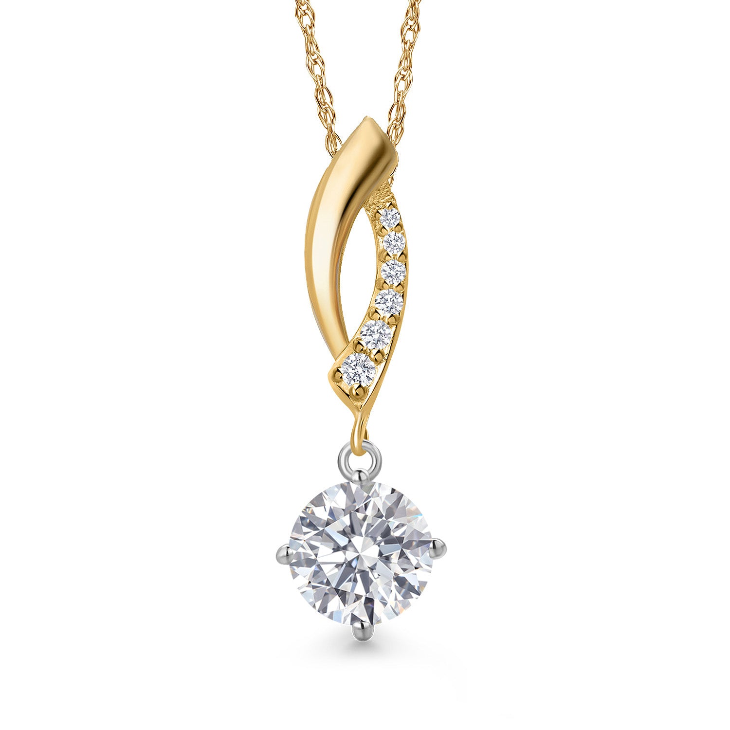 Pendant in 925 Sterling Silver and 10K Yellow Gold