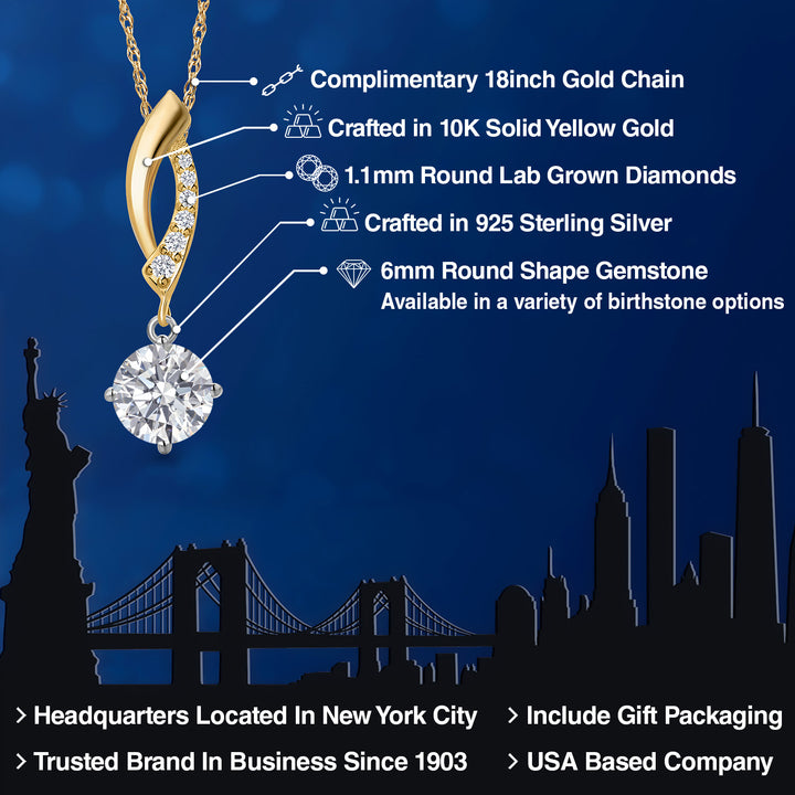 Pendant in 925 Sterling Silver and 10K Yellow Gold