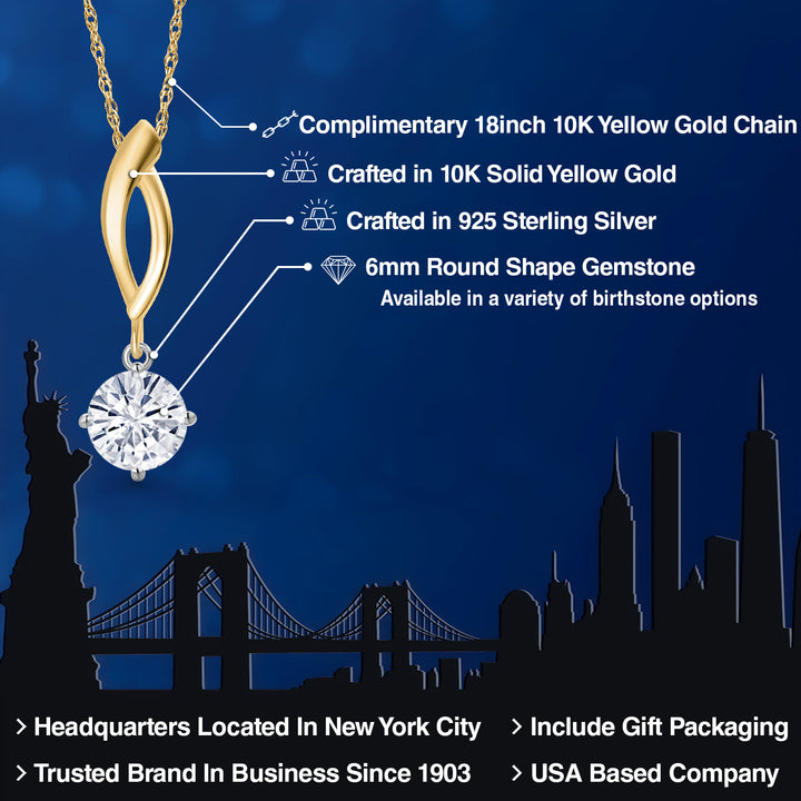 Pendant in 925 Sterling Silver and 10K Yellow Gold