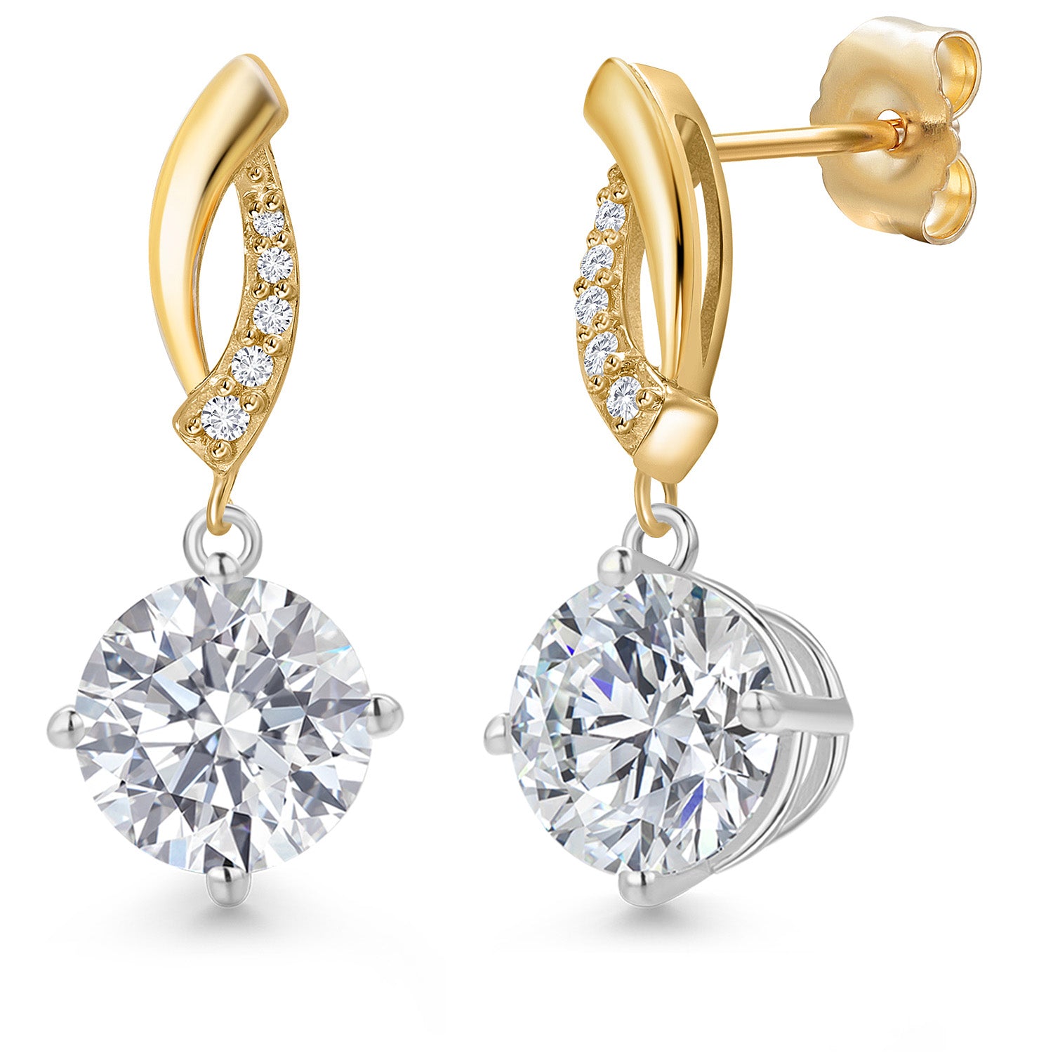 Earrings in 14K Two Tone Gold