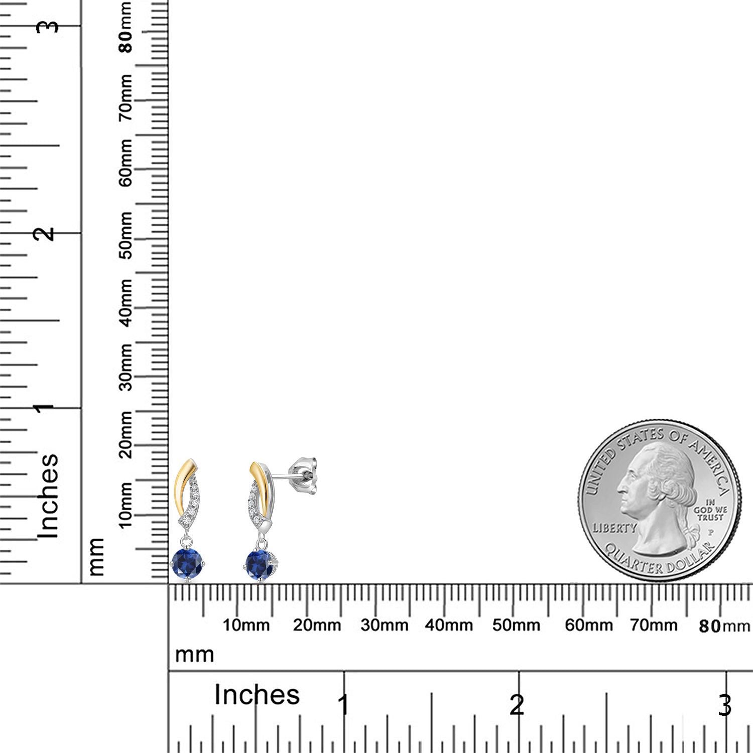 Earrings in 925 Sterling Silver and 10K Yellow Gold