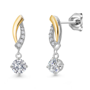 Earrings in 925 Sterling Silver and 10K Yellow Gold