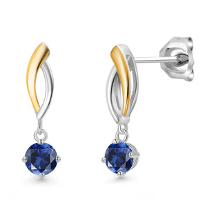 Earrings in 925 Sterling Silver and 10K Yellow Gold