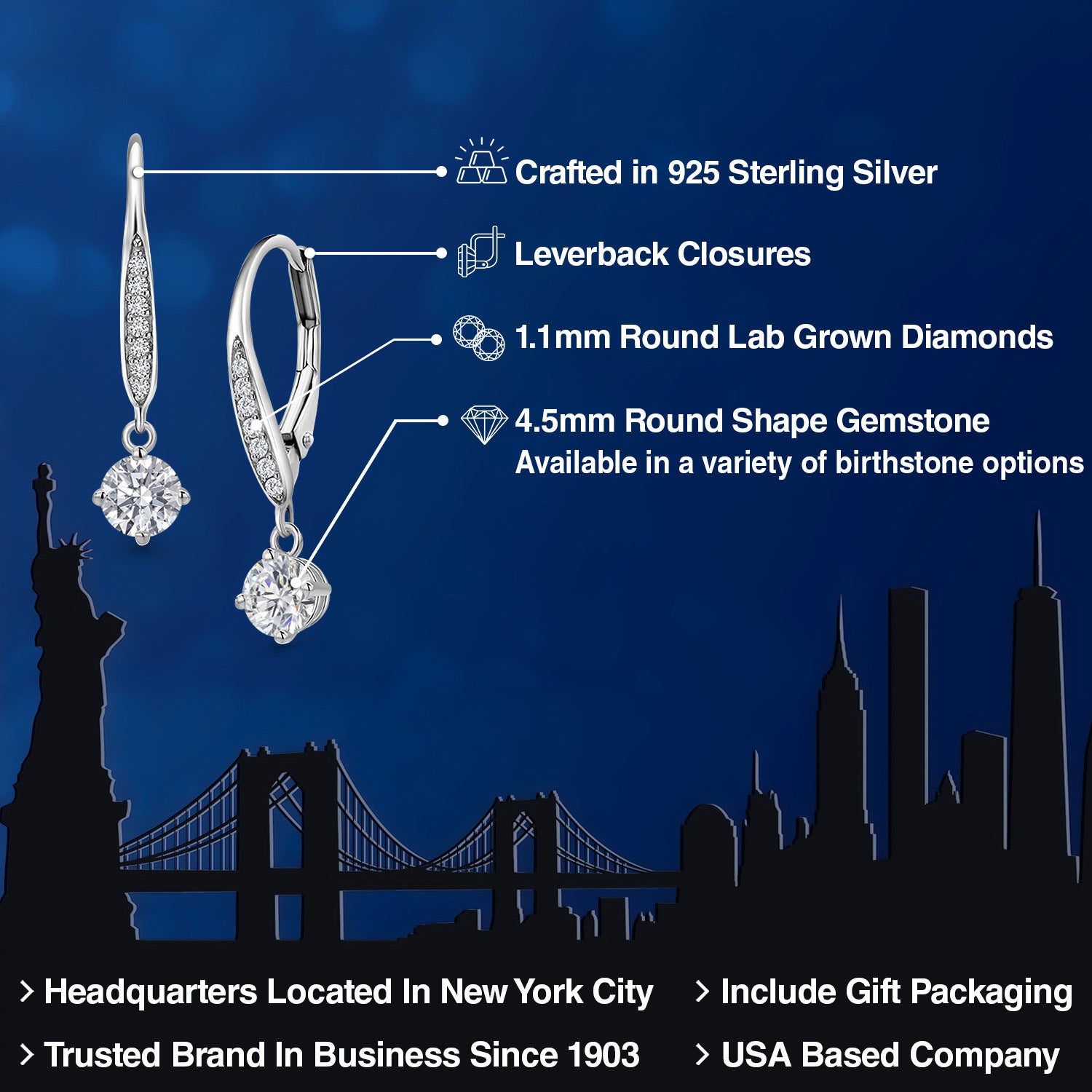 Earrings in 925 Sterling Silver