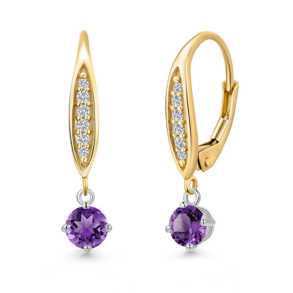 Earrings in 925 Sterling Silver and 10K Yellow Gold