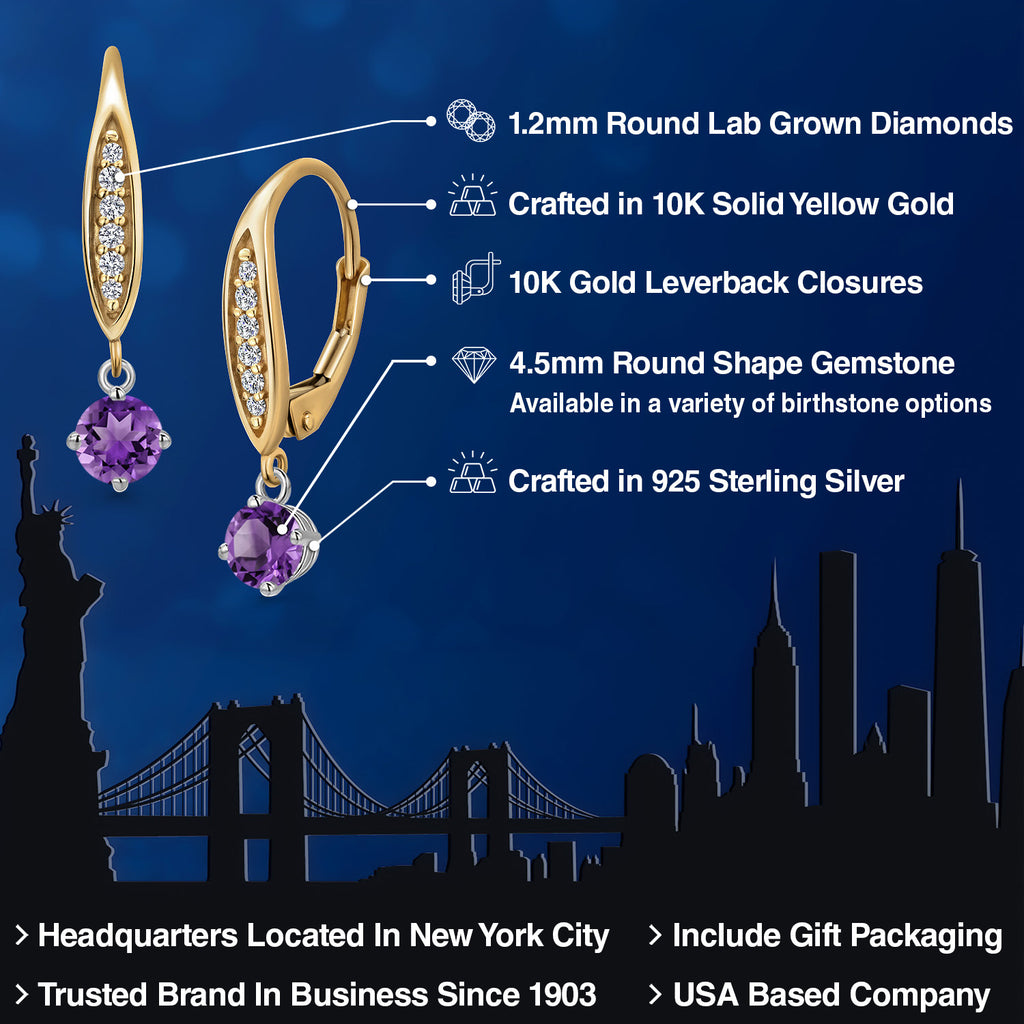 Earrings in 925 Sterling Silver and 10K Yellow Gold