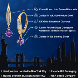 Earrings in 925 Sterling Silver and 10K Yellow Gold