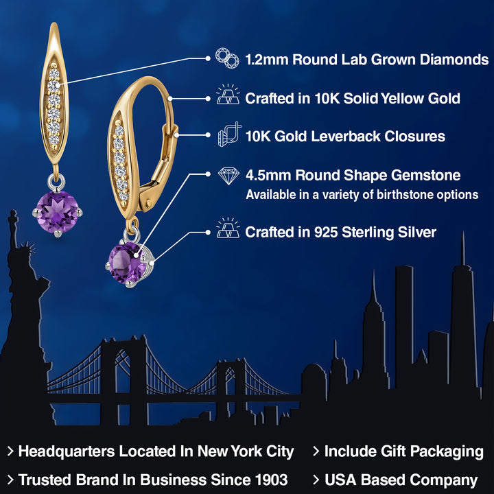 Earrings in 925 Sterling Silver and 10K Yellow Gold
