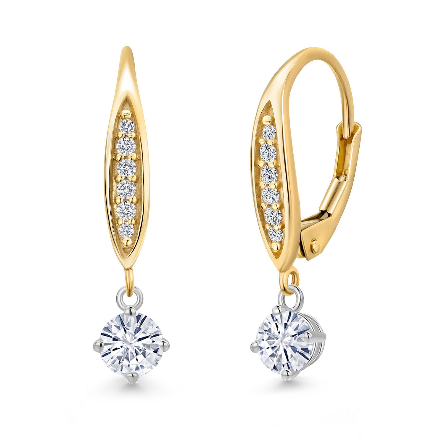 Earrings in 925 Sterling Silver and 10K Yellow Gold