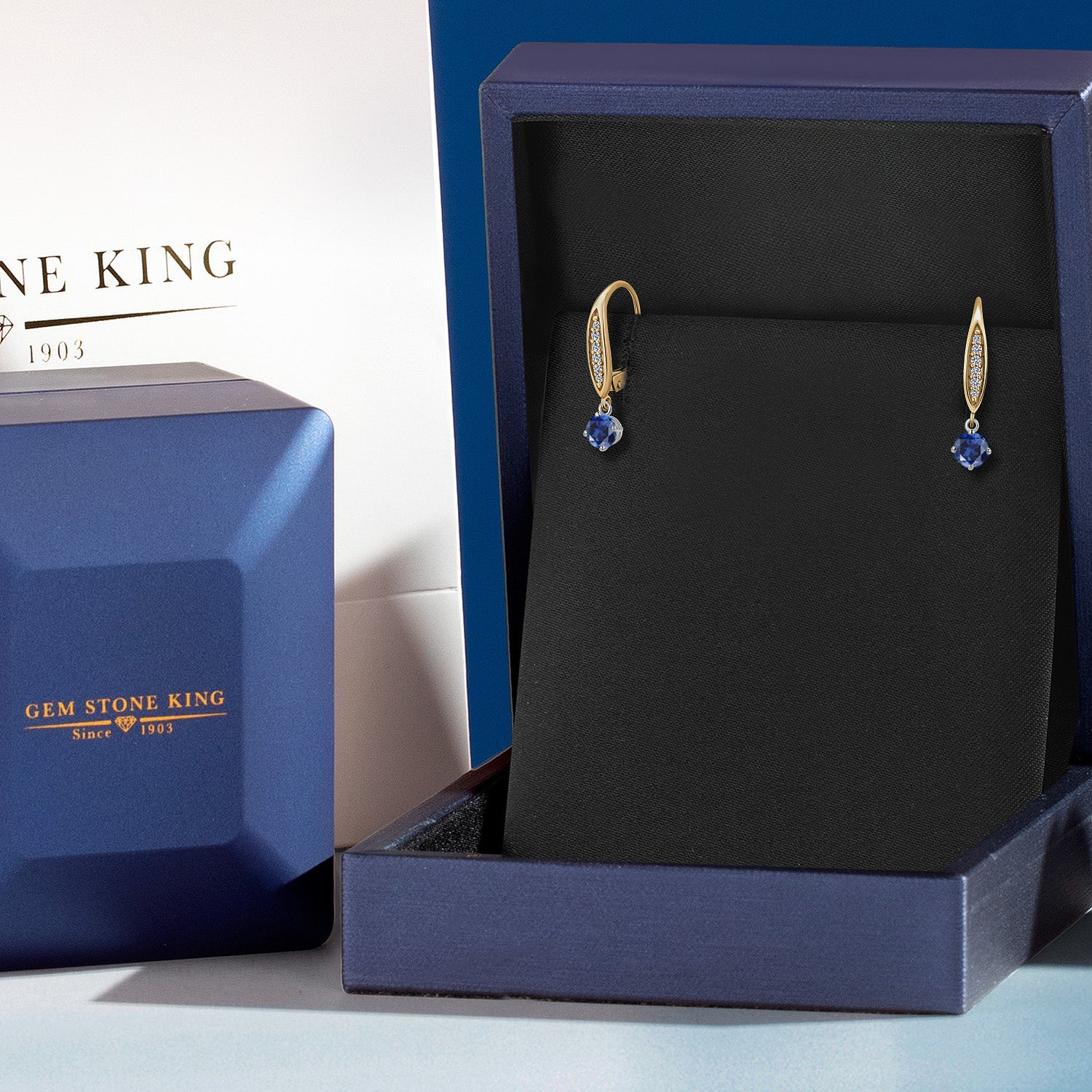 Earrings in 925 Sterling Silver and 10K Yellow Gold