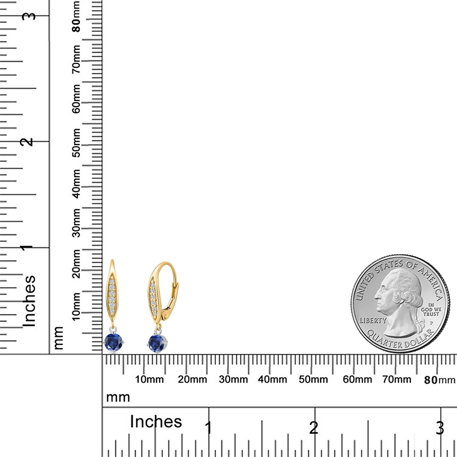 Earrings in 925 Sterling Silver and 10K Yellow Gold