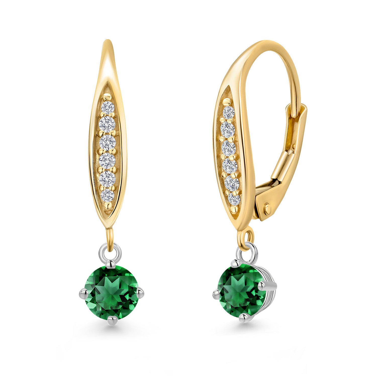 Earrings in 925 Sterling Silver and 10K Yellow Gold