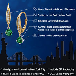 Earrings in 925 Sterling Silver and 10K Yellow Gold