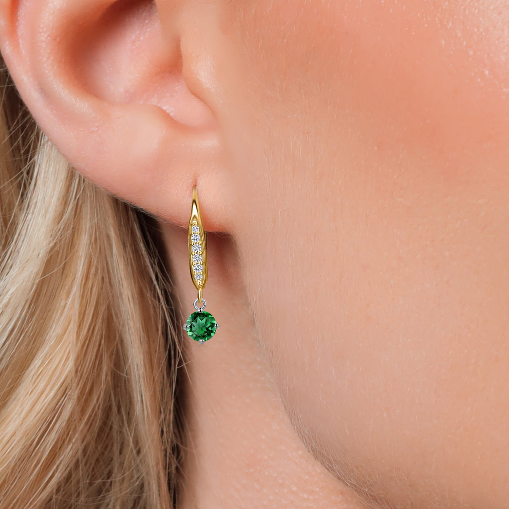 Earrings in 925 Sterling Silver and 10K Yellow Gold