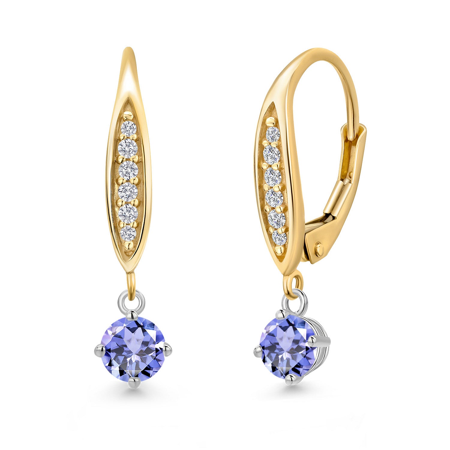 Earrings in 925 Sterling Silver and 10K Yellow Gold