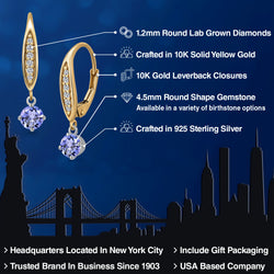 Earrings in 925 Sterling Silver and 10K Yellow Gold