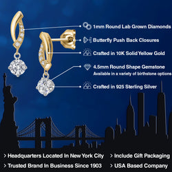 Earrings in 925 Sterling Silver and 10K Yellow Gold