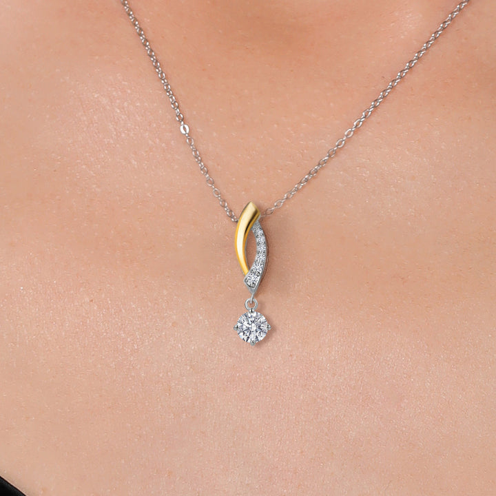 Pendant in 925 Sterling Silver and 10K Yellow Gold