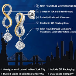 Earrings in 925 Sterling Silver and 10K Yellow Gold