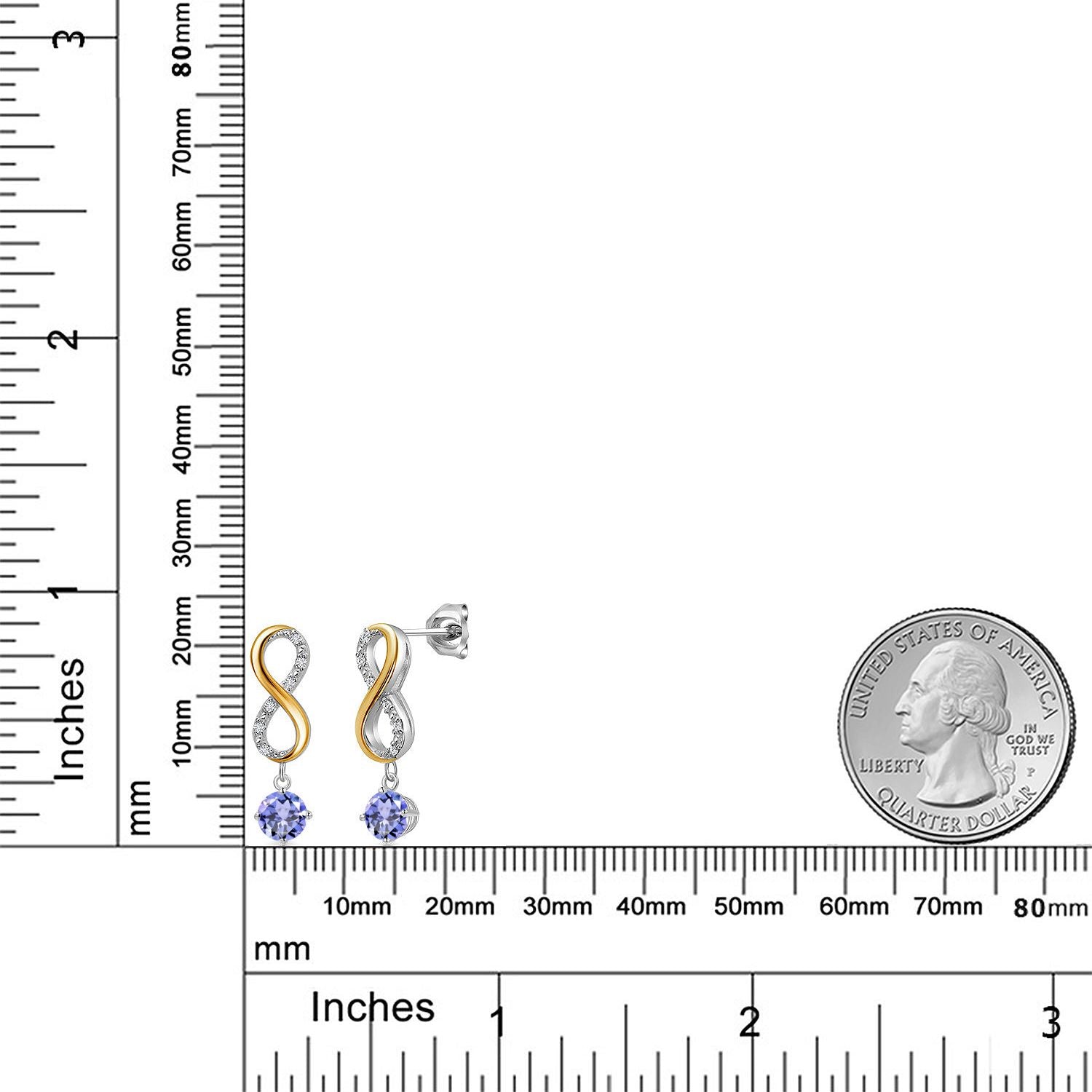 Earrings in 925 Sterling Silver and 10K Yellow Gold