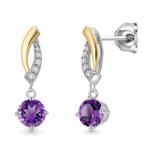 Earrings in 925 Sterling Silver and 10K Yellow Gold