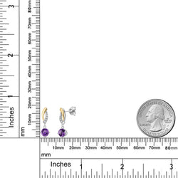 Earrings in 925 Sterling Silver and 10K Yellow Gold