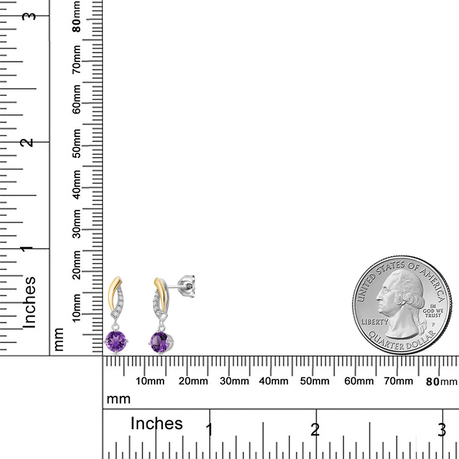 Earrings in 925 Sterling Silver and 10K Yellow Gold
