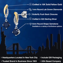 Earrings in 925 Sterling Silver and 10K Yellow Gold