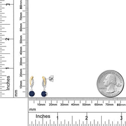 Earrings in 925 Sterling Silver and 10K Yellow Gold