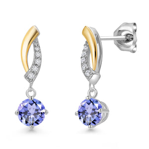 Earrings in 925 Sterling Silver and 10K Yellow Gold