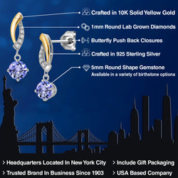 Earrings in 925 Sterling Silver and 10K Yellow Gold