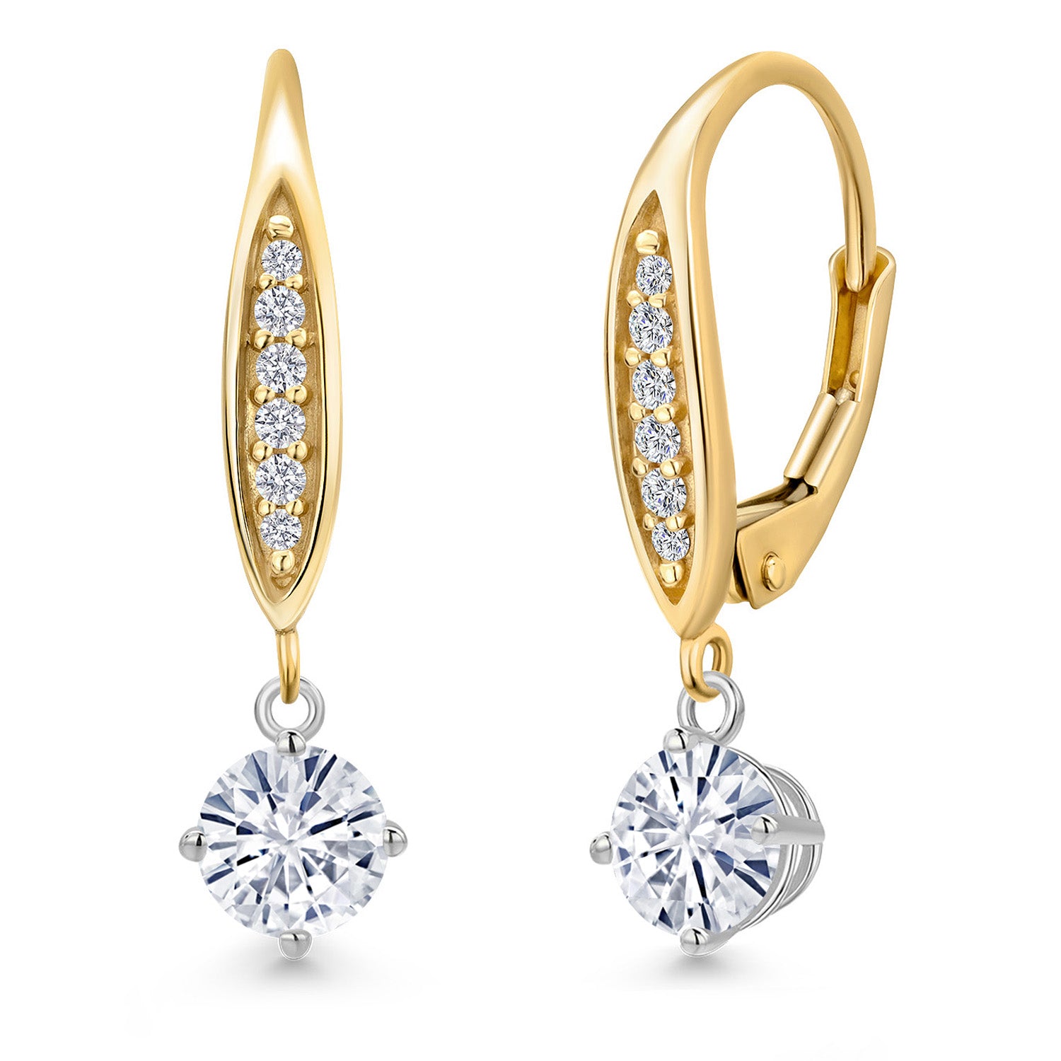 Earrings in 925 Sterling Silver and 10K Yellow Gold