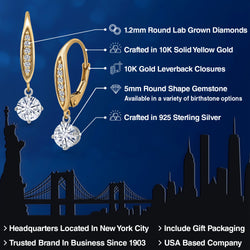 Earrings in 925 Sterling Silver and 10K Yellow Gold