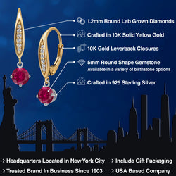 Earrings in 925 Sterling Silver and 10K Yellow Gold