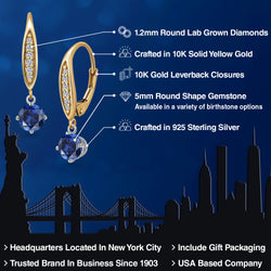 Earrings in 925 Sterling Silver and 10K Yellow Gold
