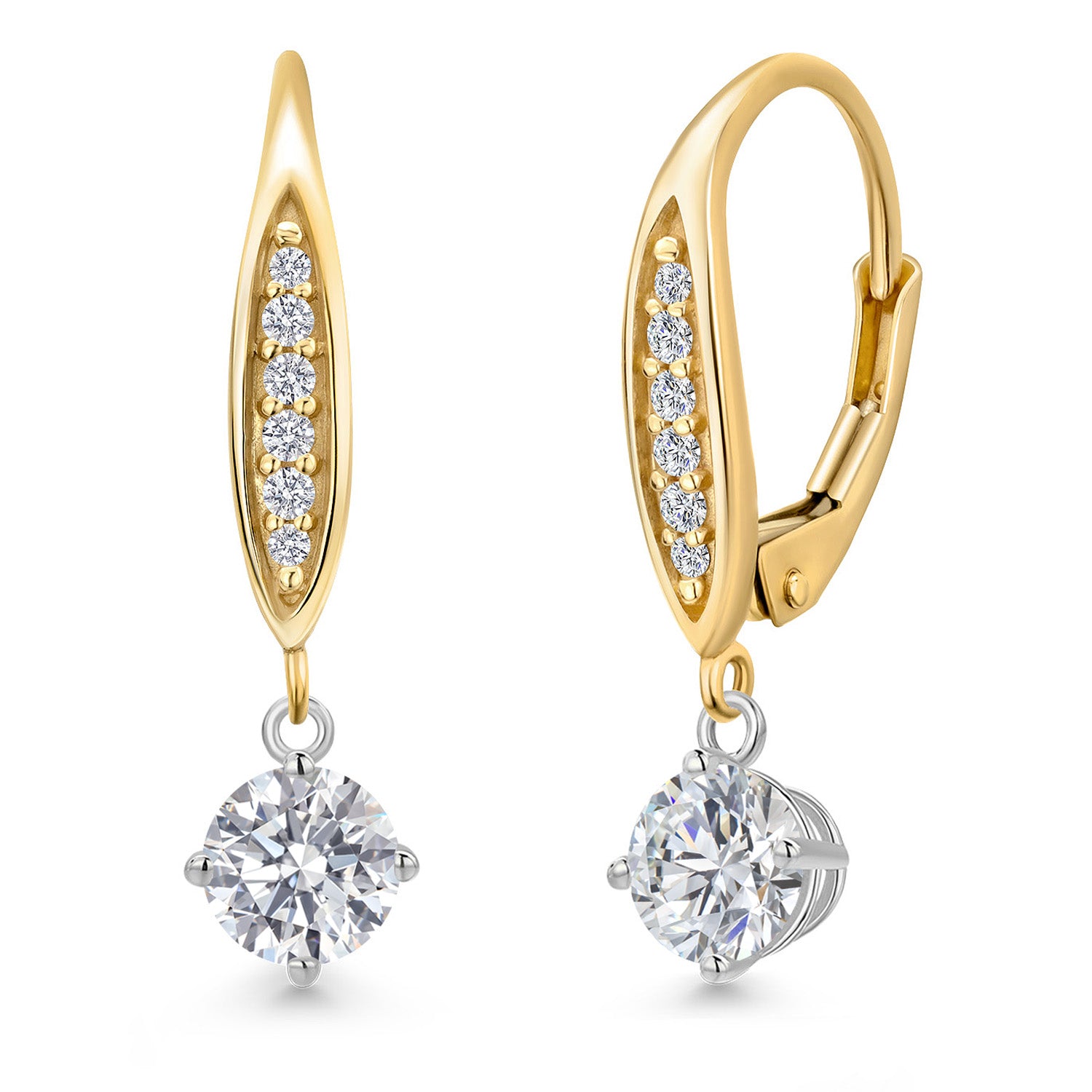 Earrings in 925 Sterling Silver and 10K Yellow Gold