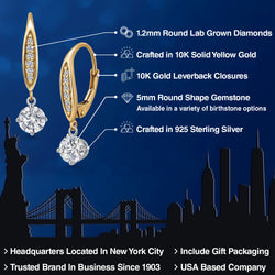Earrings in 925 Sterling Silver and 10K Yellow Gold