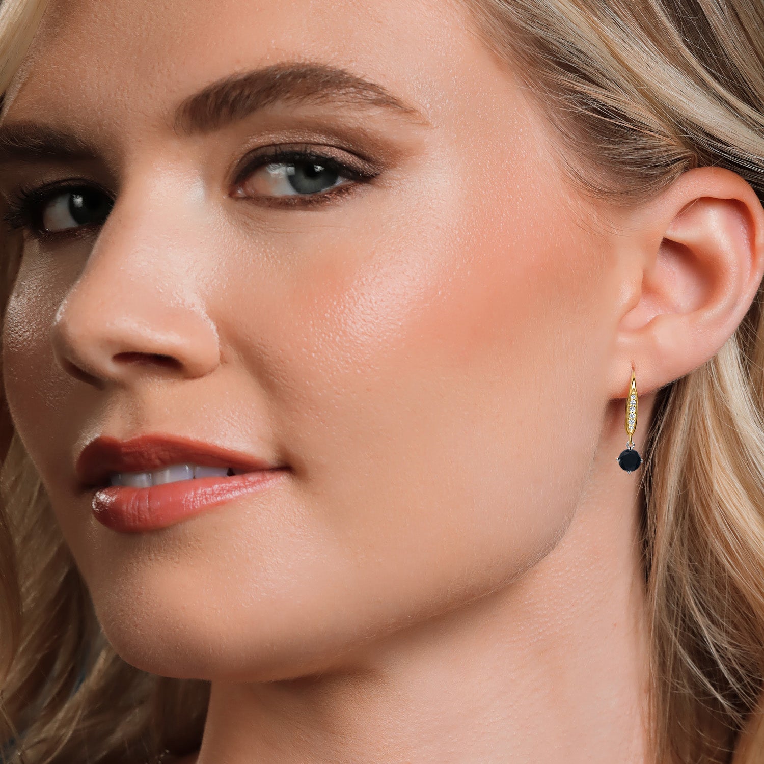 Earrings in 925 Sterling Silver and 10K Yellow Gold